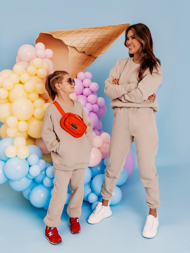 Komplet dresowy mama dziecko JAFAR - beżowy