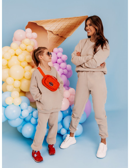 Komplet dresowy mama dziecko JAFAR - beżowy