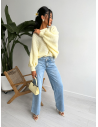 Sweter oversize z marszczonym tyłem KADAR - cytrynowy