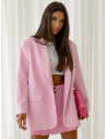 Długa marynarka oversize RIVIERA - pudrowy róż