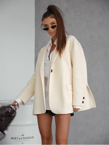 Długa marynarka oversize RIVIERA - beżowa 2