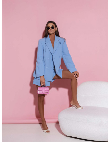 Długa marynarka z wiskozy LORIA - niebieska