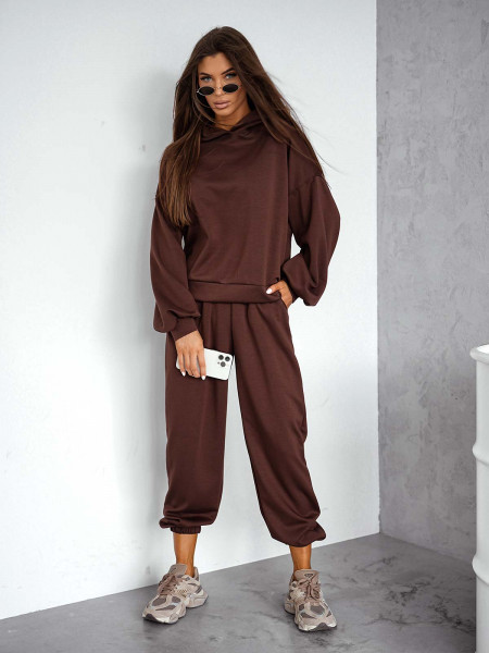 Wiskozowy komplet dresowy NORIEL - czekoladowy 2
