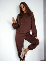 Wiskozowy komplet dresowy NORIEL - czekoladowy