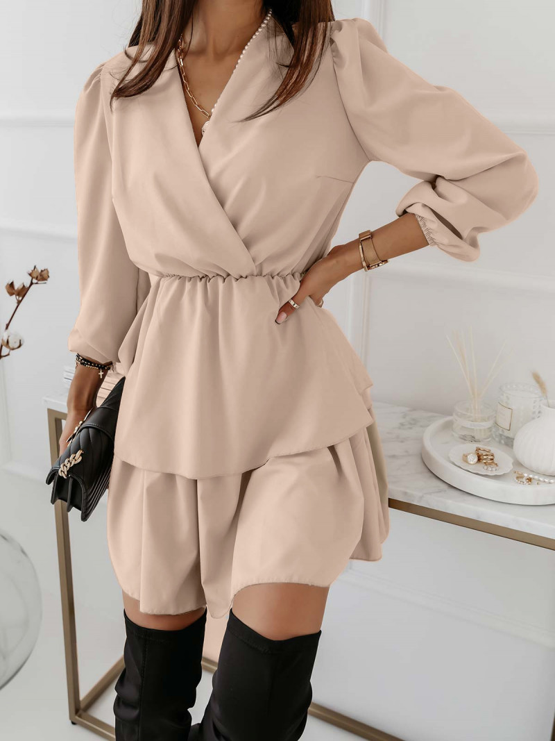 WP rozkloszowana sukienka z podwójną...