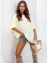 Pleciony sweter oversize CHANTALISE - cytrynowy