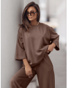 Stylowy komplet dresowy z tencelu MEGARA - mocha mousse