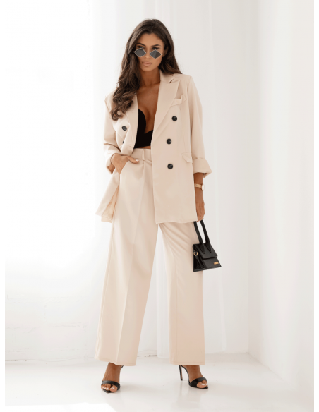 Stylowy garnitur marynarka i spodnie ULLA - beżowy