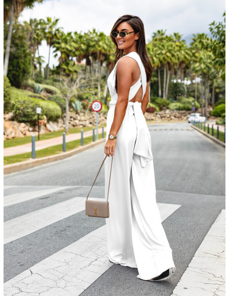 WP Multi kombinezon z szerokimi nogawkami - biały