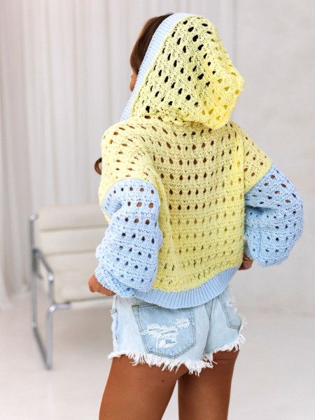 Sweter kardigan z kapturem MORI - wzór 1 2