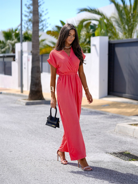 WP  kombinezon z szerokimi nogawkami - koralowy 2