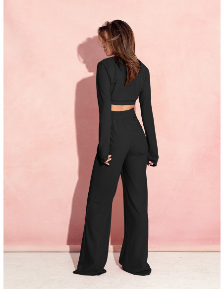 Elegancki komplet ze spodniami FAIZA - czarny