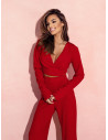 Elegancki komplet ze spodniami FAIZA - czerwony