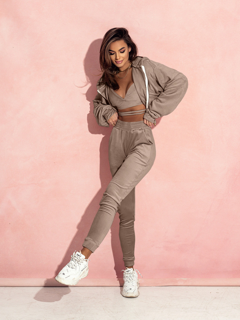 Welurowy komplet dresowy 3w1 LARS - cappuccino