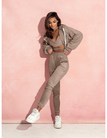 Welurowy komplet dresowy 3w1 LARS - cappuccino