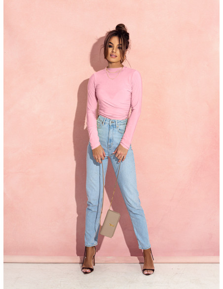 Elastyczne body CORALIN - pudrowy róż