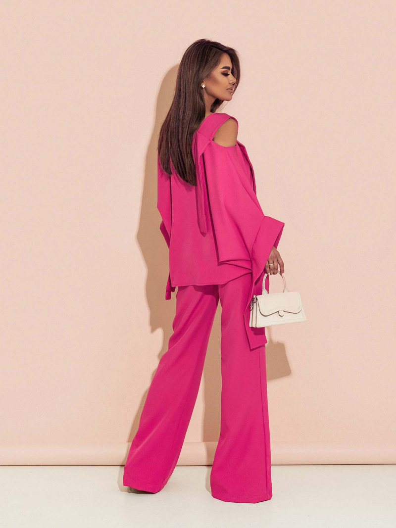 WP elegancka bluzka narzutka oversize - fuksjowa