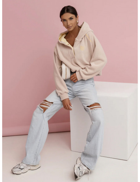 Polarowa bluza z kapturem SEYEN - beżowa