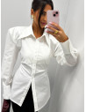 Elegancka bawełniana koszula z mankietami DAKARA - biała