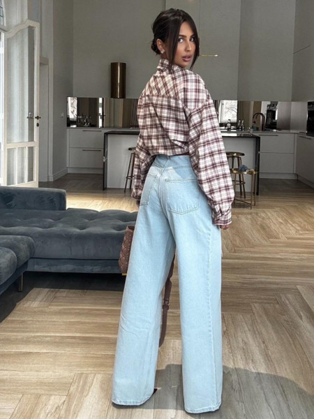 Spodnie jeansy z szerokimi nogawkami VIDAR - jasny jeans 2