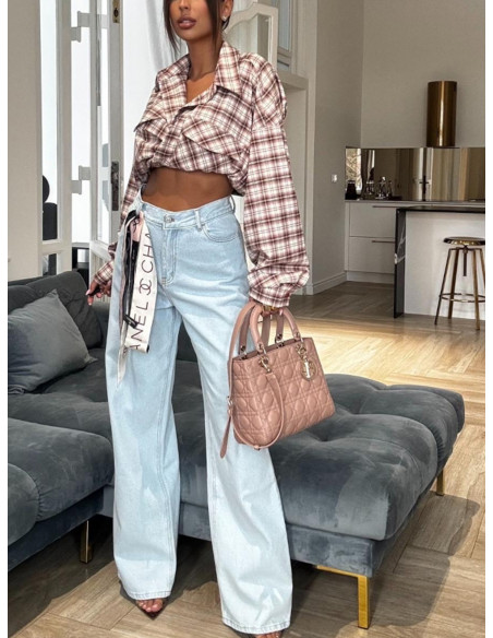 Spodnie jeansy z szerokimi nogawkami VIDAR - jasny jeans