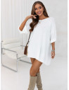 Pleciony sweter oversize CHANTALISE - biały