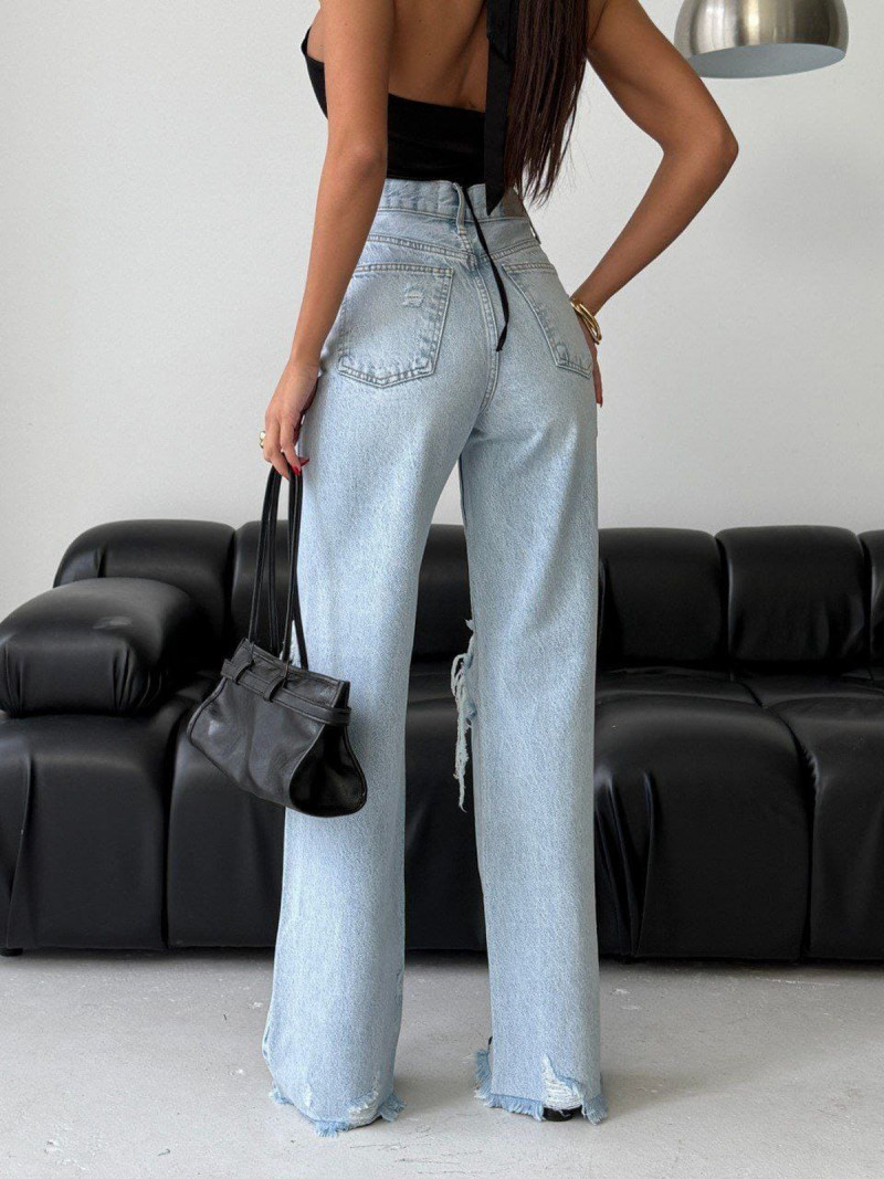 Spodnie jeansowe straight z...