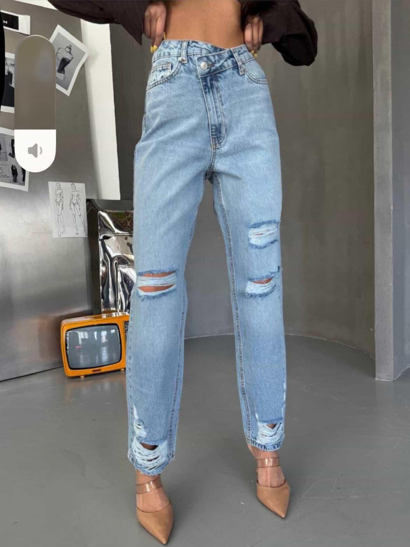 Jeansy mom fit z przetarciami KEANU - jeans