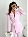 Elegancki kombinezon z szerokimi nogawkami ZIJON - pudrowy róż
