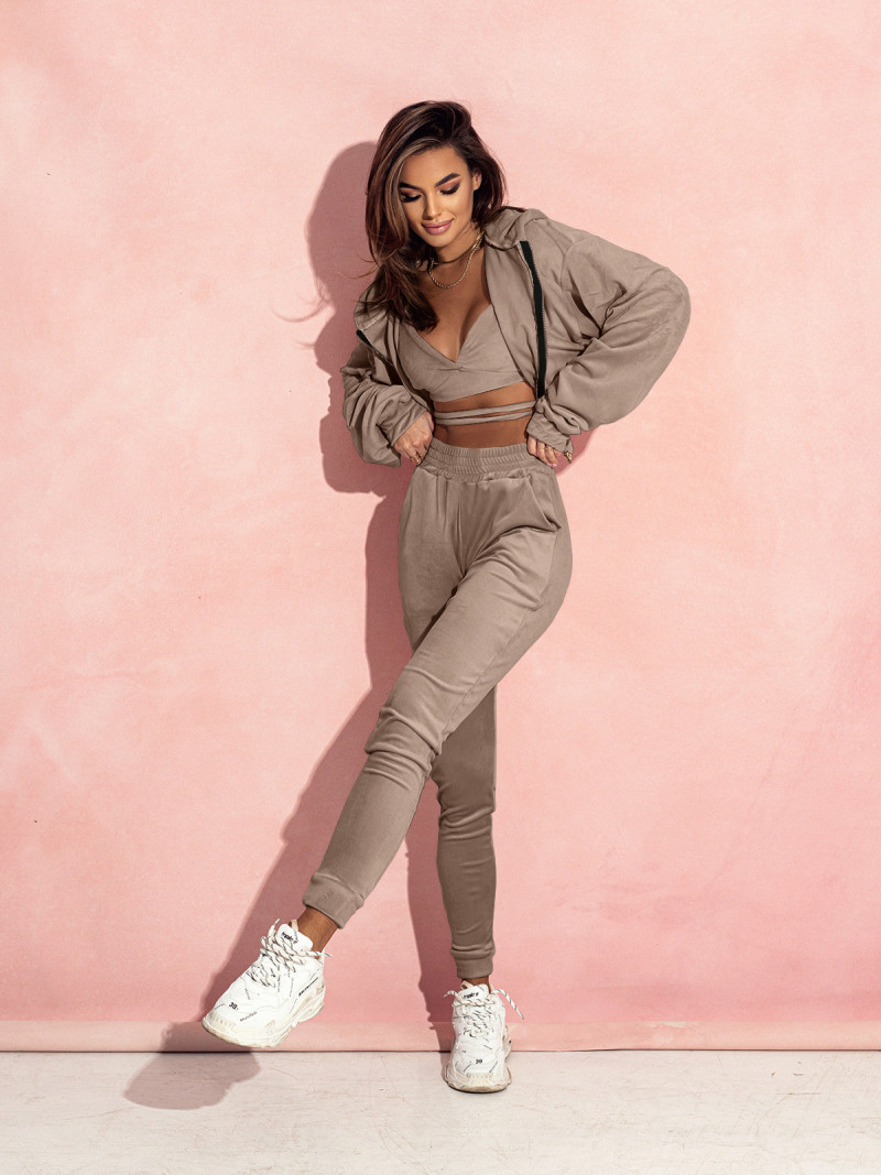 Welurowy komplet dresowy 3w1 LARS - cappuccino