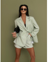 Elegancka marynarka oversize w paski CASJA - pistacjowa