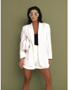 Elegancka marynarka oversize w paski CASJA - ecru