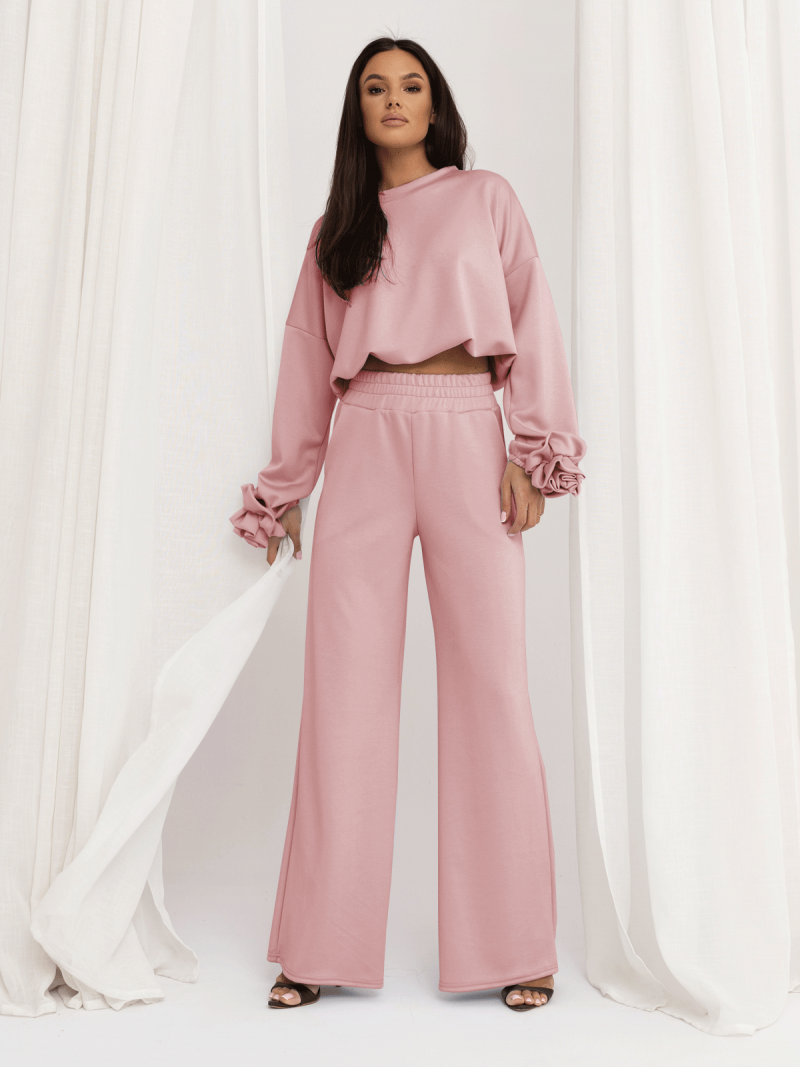 Masełkowy komplet z szerokimi...