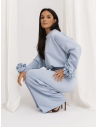 Masełkowy komplet z szerokimi spodniami POSY - błękitny