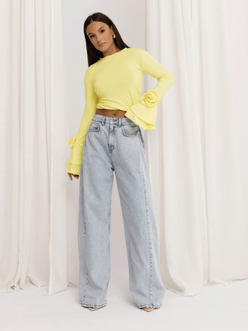 Wiskozowa bluzka z szerokimi rękawami...