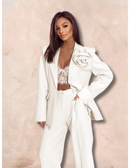 Garnitur z szerokimi spodniami ENOJA - biały