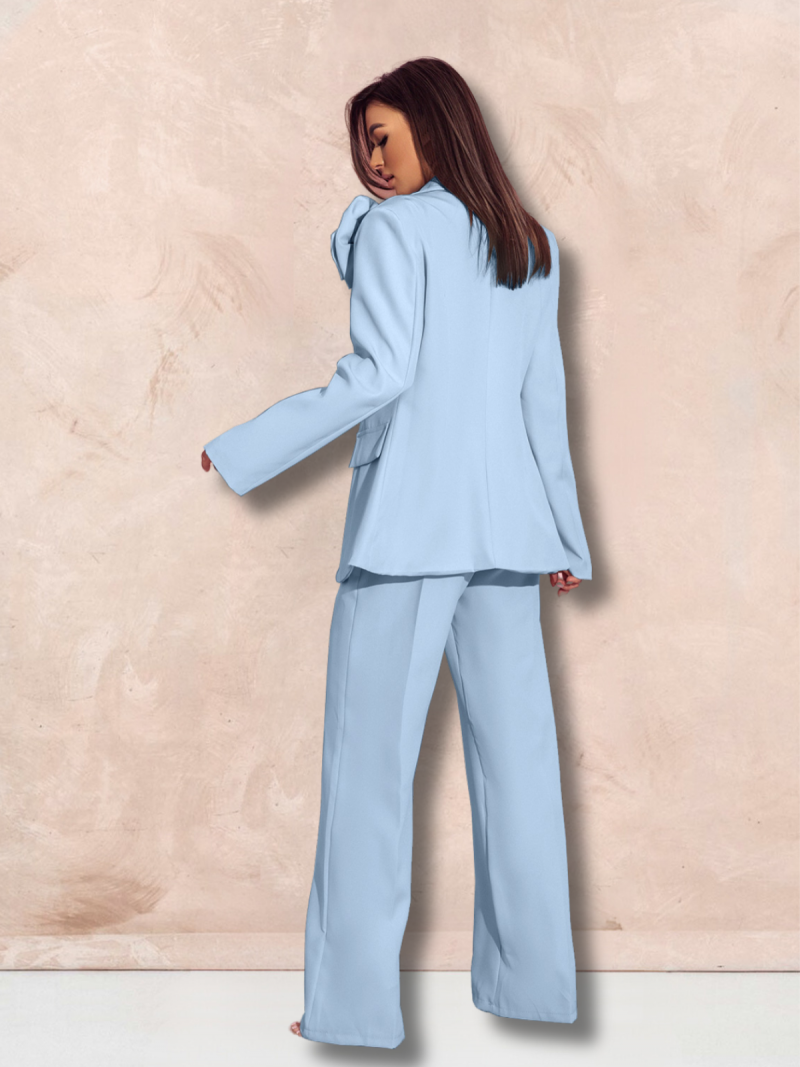 Garnitur z szerokimi spodniami ENOJA - błękitny