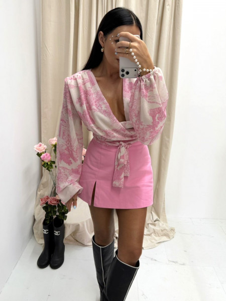 Wiskozowa przekładana bluzka w print ADERIA - wzór 2