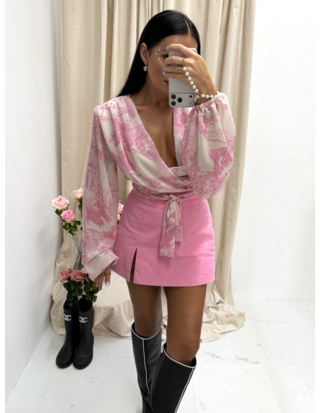 Wiskozowa przekładana bluzka w print ADERIA - wzór 2