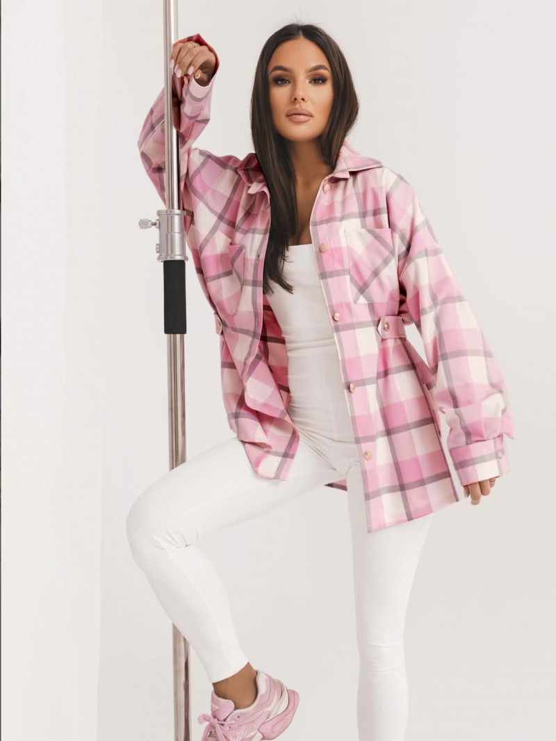 Bawełniana bluzka koszulowa w kratę CAMISA - wzór 1