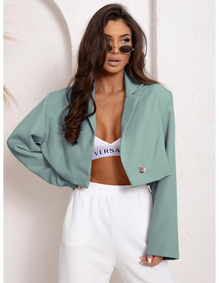 Elegancka krótka marynarka MANOA - szałwiowa