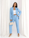Modny garnitur marynarka ze spodniami TRIXIE - błękitny