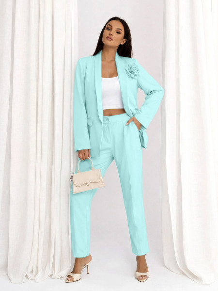 Modny garnitur marynarka ze spodniami TRIXIE - miętowy 2