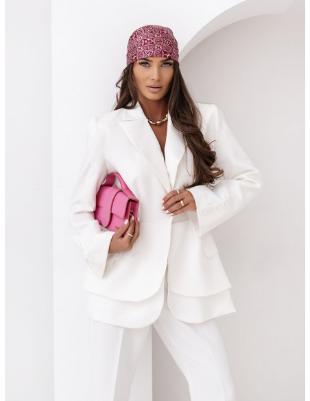 Długa taliowana marynarka ATALIA - biała