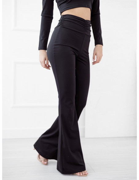 Elastyczne legginsy dzwony VAZZI  - czarne