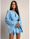 Krótki kombinezon z szerokimi rękawami RILEY - błękitny
