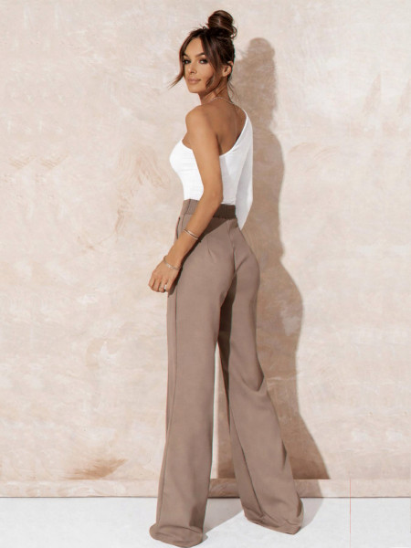 Body na jedno ramię z wycięciem ANVIS - białe