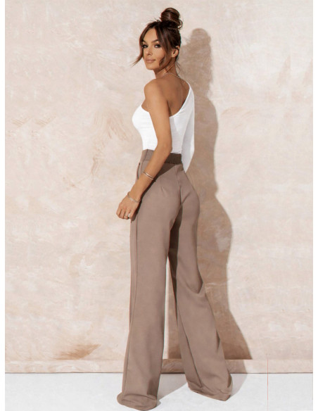 Body na jedno ramię z wycięciem ANVIS - białe