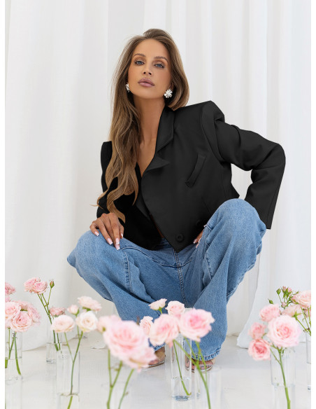 Elegancka krótka marynarka ASHANTI - czarna