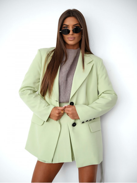 Marynarka oversize z wiązaniem AVIONA - miętowa